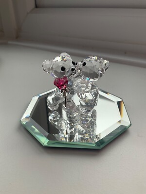 Swarovski Kristall 2011 ''A Rose for You'' Kris Bär Duo Figur mit roter Rose