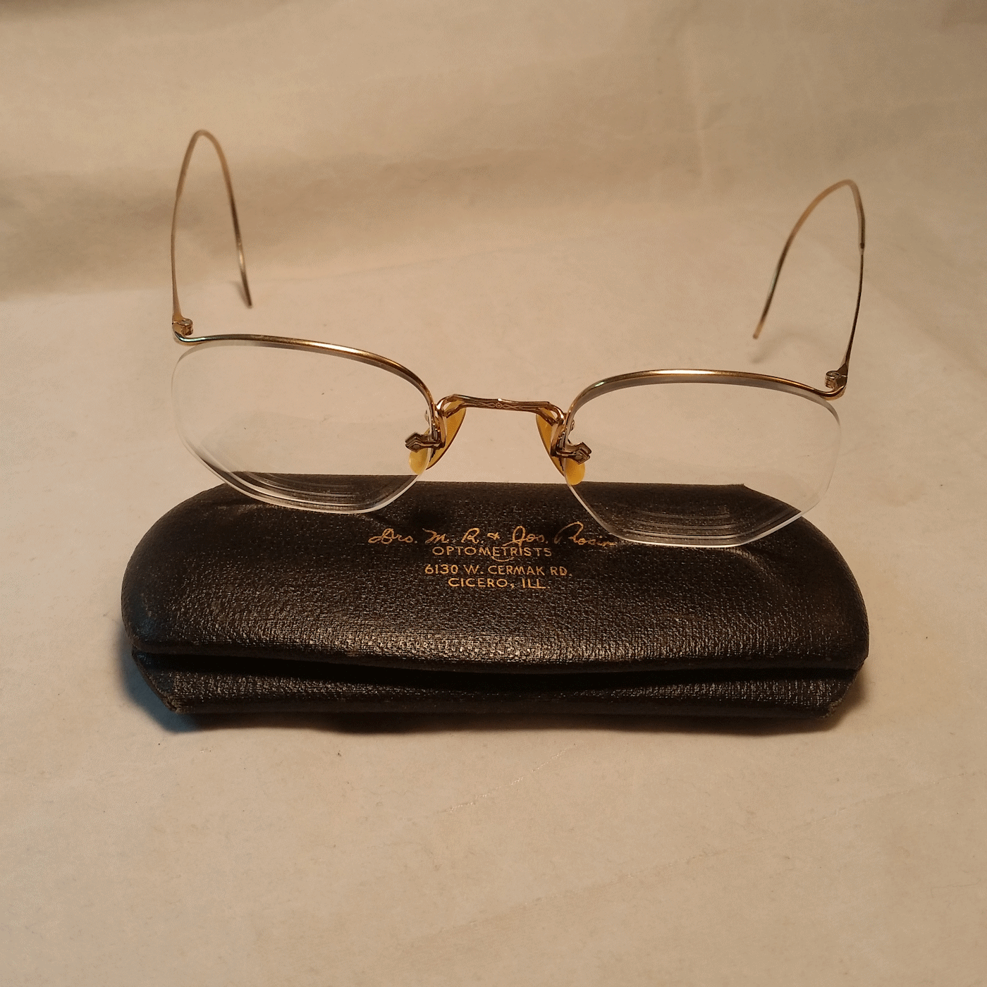 American Optical Numont Crossley True Antique Eyeglasses & Case - 12K Gold Fill - Picture 9 of 10