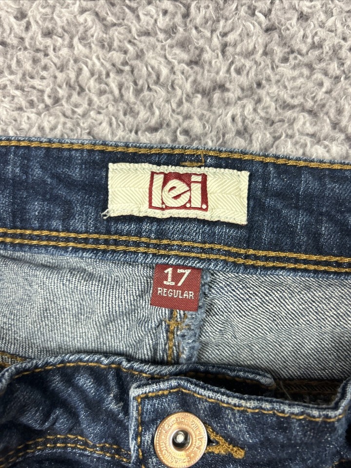 LEI Ashley Mid Rise Jean Junior Size 17 36”x 24 Hippie Peasant Distress