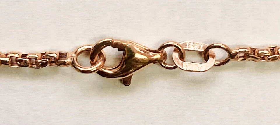 Collar QVC Italiano 3.0g Sólido Oro Rosa 14K Caja Redonda 18" Foto 3 de 4