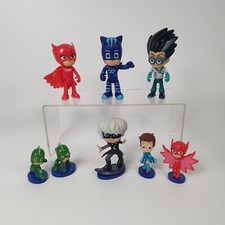 PJ Masks Green Gekko Catboy Owlette Romeo Luna  Plastic Figures 8 in Bundle
