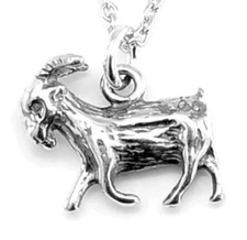 Sterling Silver Goat Charm Pendant Necklace #1303