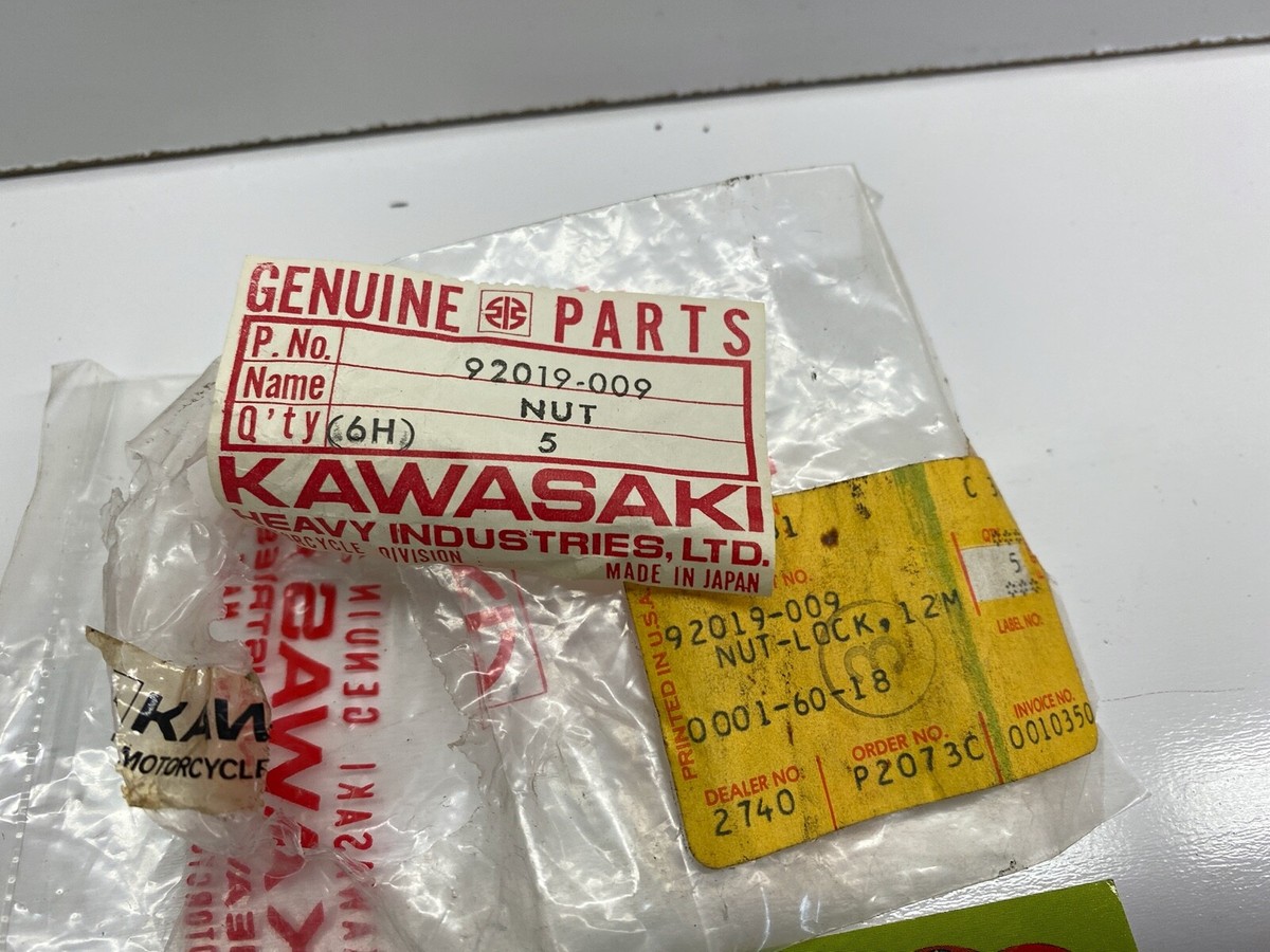 NOS Kawasaki 92019-009 Lock Nut 12mm H1 F6 F8 F9 F11 G4 KD KE KH