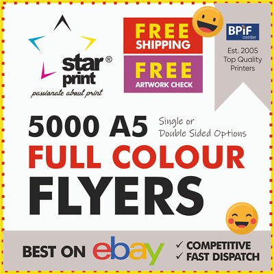 5000 A5 FLYER - VOLLFARBIGER FLYERDRUCK - TOP QUALITÄT - schneller Versand