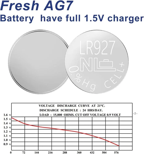 2 pcs AG7 battery Exp 2027 395 LR57 LR927 SR57 195 GP95A SR927W Watch Exp 2027 image 2