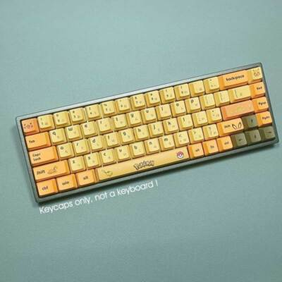 Anime Pikachu Japanese Custom Keycap Set Fit for Cherry MX Mechanical Keyboards