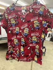 Despicable Me Scrub Top - Size M - Red/Black/Yellow - NWOT