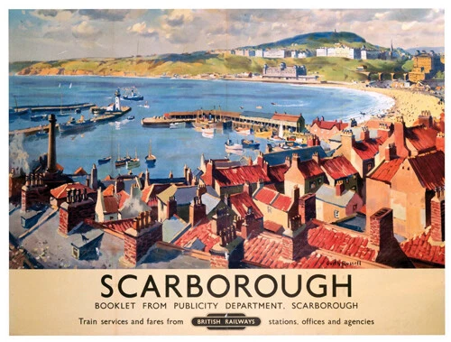 Vintage Scarborough British Art Print Railway Travel Poster A1/A2/A3/A4!