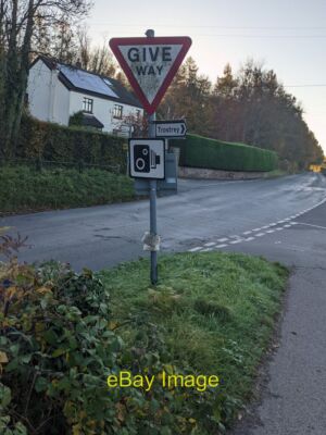 Photo 6x4 Speed camera sign, Gwehelog Llandenny Walks Below a Give Way si c2021