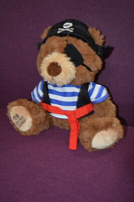 10'' seated Princess Cruises PIRATE souvenir Teddy Brown Bear Plush E8