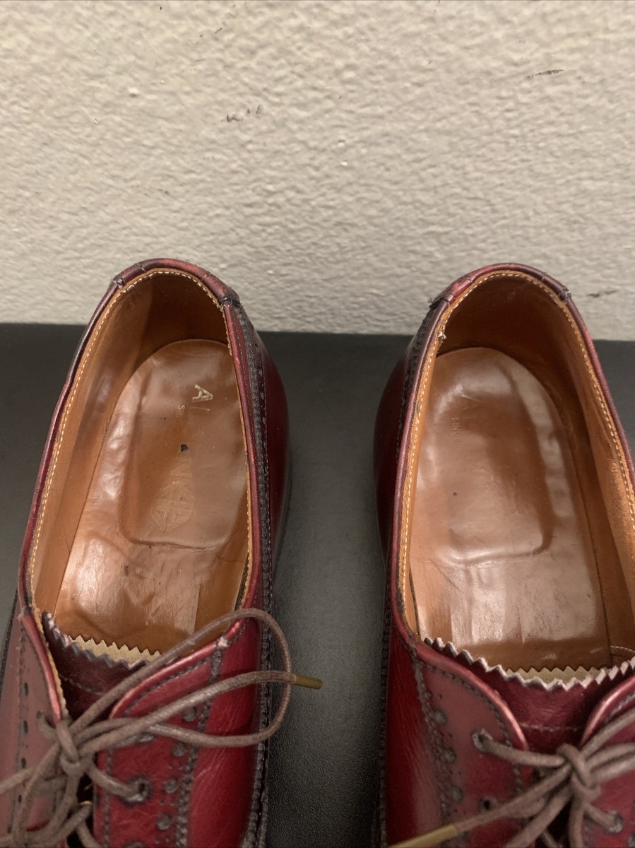 Alden 929 Burgundy Calfskin Wingtips Balmorals Oxfords Leather