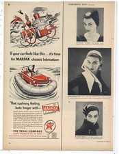 1952 Texas Co. Ad: TEXACO MARFAK Lubrication for Automobiles - 50th Anniversary