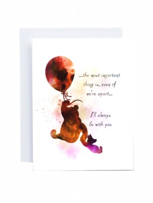 Winnie the Pooh Zitatkarte, 5x7 Zoll Karte, innen leer, Puuh & Ferkel, Geschenk
