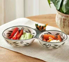 Large Double entertainment bowl ( GRAY)