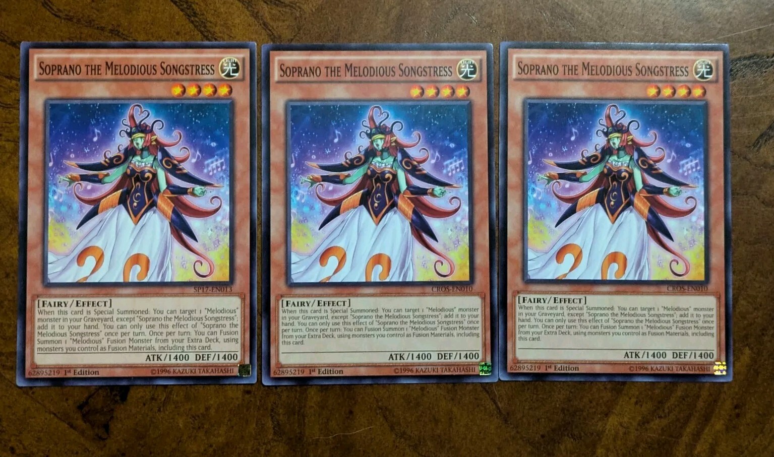 3X Soprano the Melodious Songstress CROS-EN010 Common 1st Ed Yu-Gi-Oh! PLAYSET