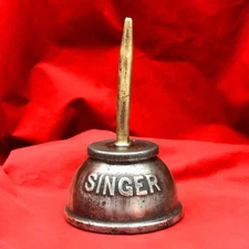 VTG SINGER Sewing Machine Large Tin Oiler Bronze Oil Container Can USA