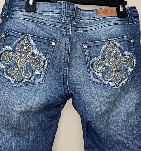 Trendy Do Denim Women's sz 5/32L embroidered pockets jeans - Picture 8 of 22