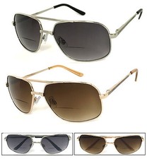 Retro Mens Pilot Bifocal Sun Reader Reading Sunglasses Spring Hinge UV Protect
