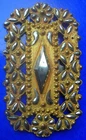 late 19th century Napoleon III BELT BUCKLE in stamped brass and steel nails