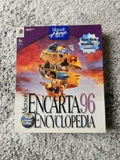 Microsoft Home Encarta 96 Encyclopedia Big Box PC CD-ROM Retro Vintage Software