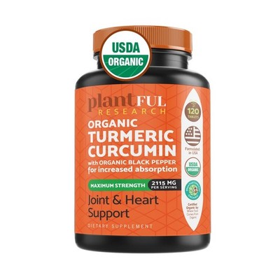 Organic Turmeric Supplement with Black Pepper Highest Potency USDA Certified ...