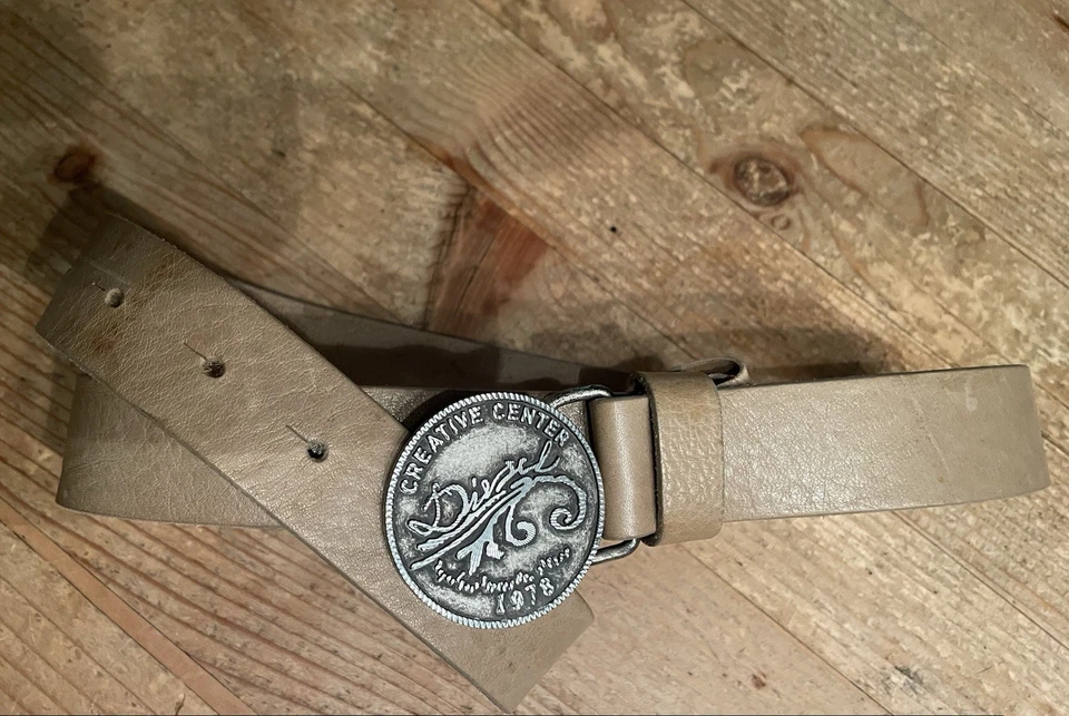 NEU Diesel 100% Leder Gürtel mod. supres OOCBSQ Beige Gr. 90 Made In Italy NP90€ - Bild 2 von 4