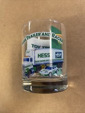 Hess Trailer And Racer  ~1996 HESS Classic Truck Series Collector Glass