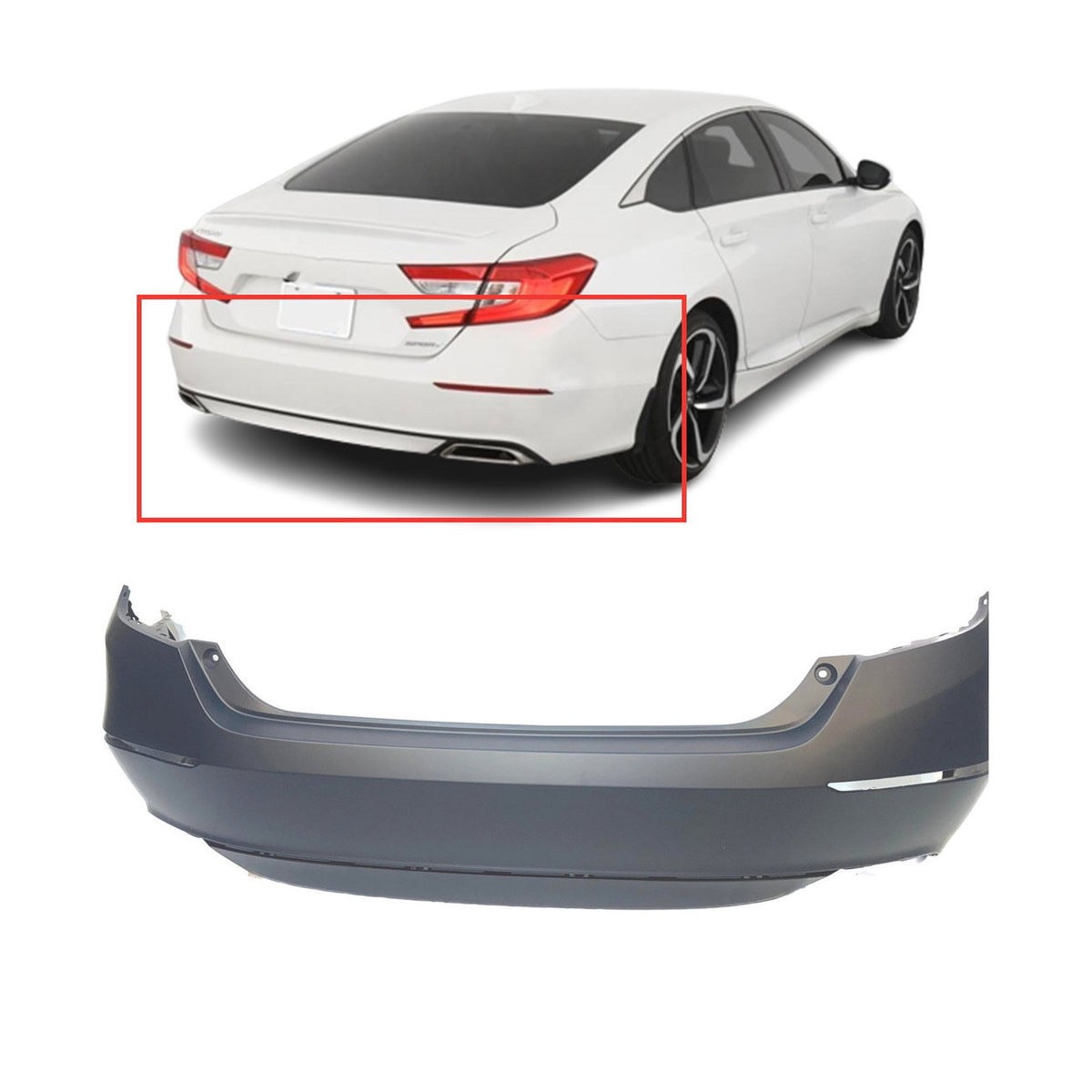 Rear Bumper Cover for 2018-2020 Honda Accord LX Sport
