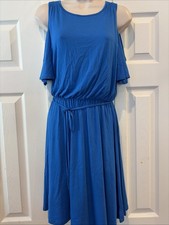 Ann Taylor Loft Shoulder Out Blue Dress Size XS 