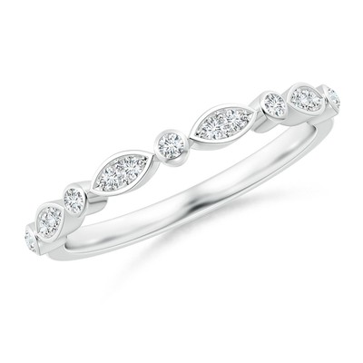 ANGARA 0.13 Ct Lab Grown Aeon Diamond Lace Pattern Wedding Ring in 14K Gold