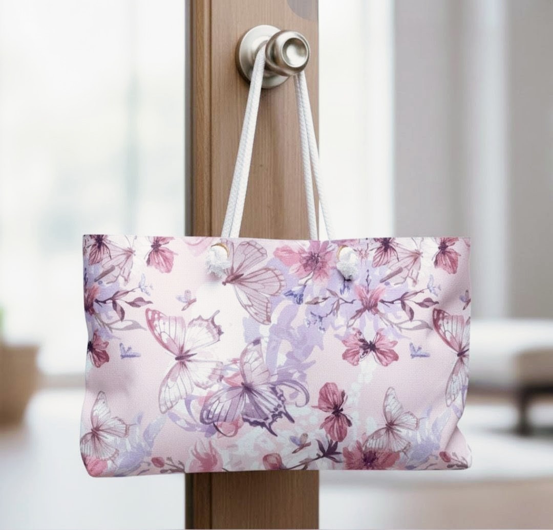  Butterflies Weekender Bag | Floral Travel Tote