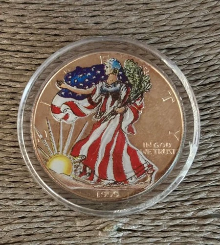 ONE ( 1 ) American Eagle | 1oz .999 Fine Silver Coin | Colorized | 1999 |
