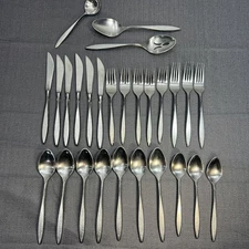 Vintage Ekco Eterna Corsair Custom Stainless Japan 27 Pc Silverware Set
