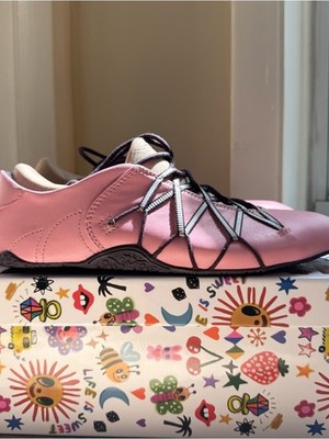 Jeffrey Campbell Regimen Ankle Wrap Ballet Sneakers Pink Womens 7