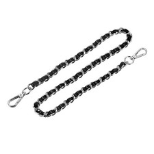 Purse Chain Strap, 24" Purse Strap Shoulder Bag Replacement Strap, Black Silver