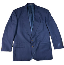 Vtg Givenchy Monsieur Blazer Mens Size 45R Wool Tweed Navy Sport Jacket Coat