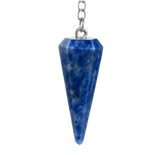 Amazing Gemstone Sodalite Crystal Pendulum for Divination - Certified Dowsing...