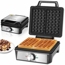 Aigostar Waffle Maker Deep Fill Anti Spill Plates 1600W Fast Cooking 