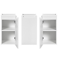 Bad Badezimmer Badschrank Unterschrank Schrank 30 Cm Breit Weiß Gerillte Front