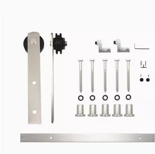 HOMACER 6 ft Brushed Nickel Non-Bypass Sliding Barn Door Hardware NEW (42B)