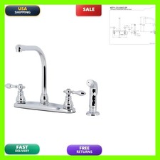 Kingston KB711ACLSP Two-Handle 8" Centerset Kitchen Faucet, Polished Chrome