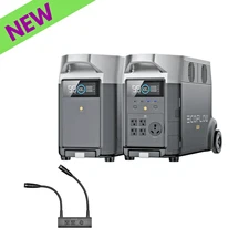 QTY 2 EcoFlow DELTA Pro 3600Wh + DELTA Pro Extra Battery + Double Voltage Hub