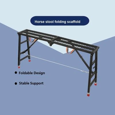 Plataforma de Trabajo Plegable Andamio Altura Ajustable Andamio Portátil Negro - Imagen 1 de 4
