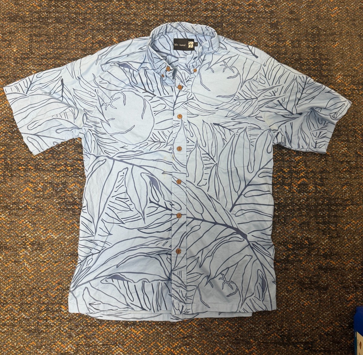 シグゼーンhilo hawaii アロハシャツ 半袖 Lsaizu Sig Zane Hilo Hawaii Aloha Shirt Men's L Blue Leaf Print Hawaiian