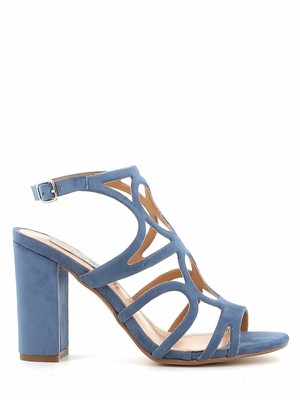 Queen Helena Sandali eleganti tacco largo azzurro | eBay