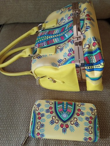 African/Dashiki Style handbag with matching wallet - Picture 8 of 8