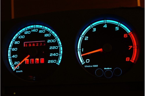Fiat Coupe glow gauge plasma dials tachoscheibe glow shift indicators MPH KMH - 第 3/8 張圖片