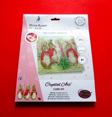 CRAFT BUDDY Bastelset Karten DIE FLOPSY HASE Crystal Art Kristall-Kunstkarte Diamond Paintin