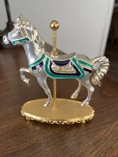 The Franklin Mint, Vintage World of Carousel Horses titled "Silver"