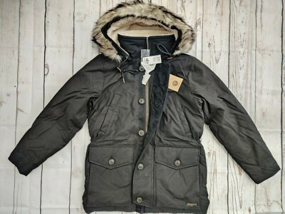 New Abercrombie & Fitch Men Ultra Parka Sherpa Coat XS S L Black
